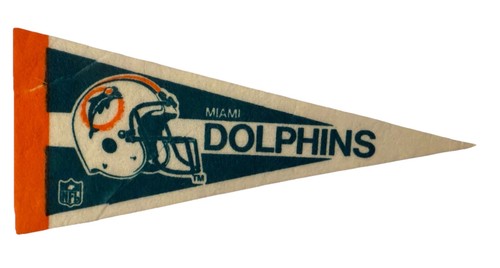 Miami Dolphins Mini Pennant 4”x9” NFL Football Flag Stripe USED