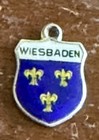 Vintage Wiesbaden Germany 800 Silver Enamel Shield Charm ESJ — photo 2