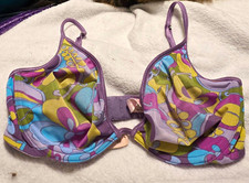 Vintage 2000 Victoria's Secret Dream Angels 34D UW Sheer Mesh Bra Purple Floral