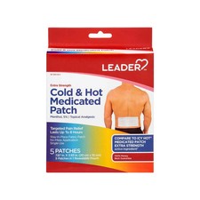 Leader Cold  Hot Medicated Patch for Targeted Pain Relief Extra Strength 5 Ct