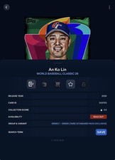 VIDEOGAME Topps Bunt WORLD BASEBALL CLASSIC 26 Green - AN KO LIN