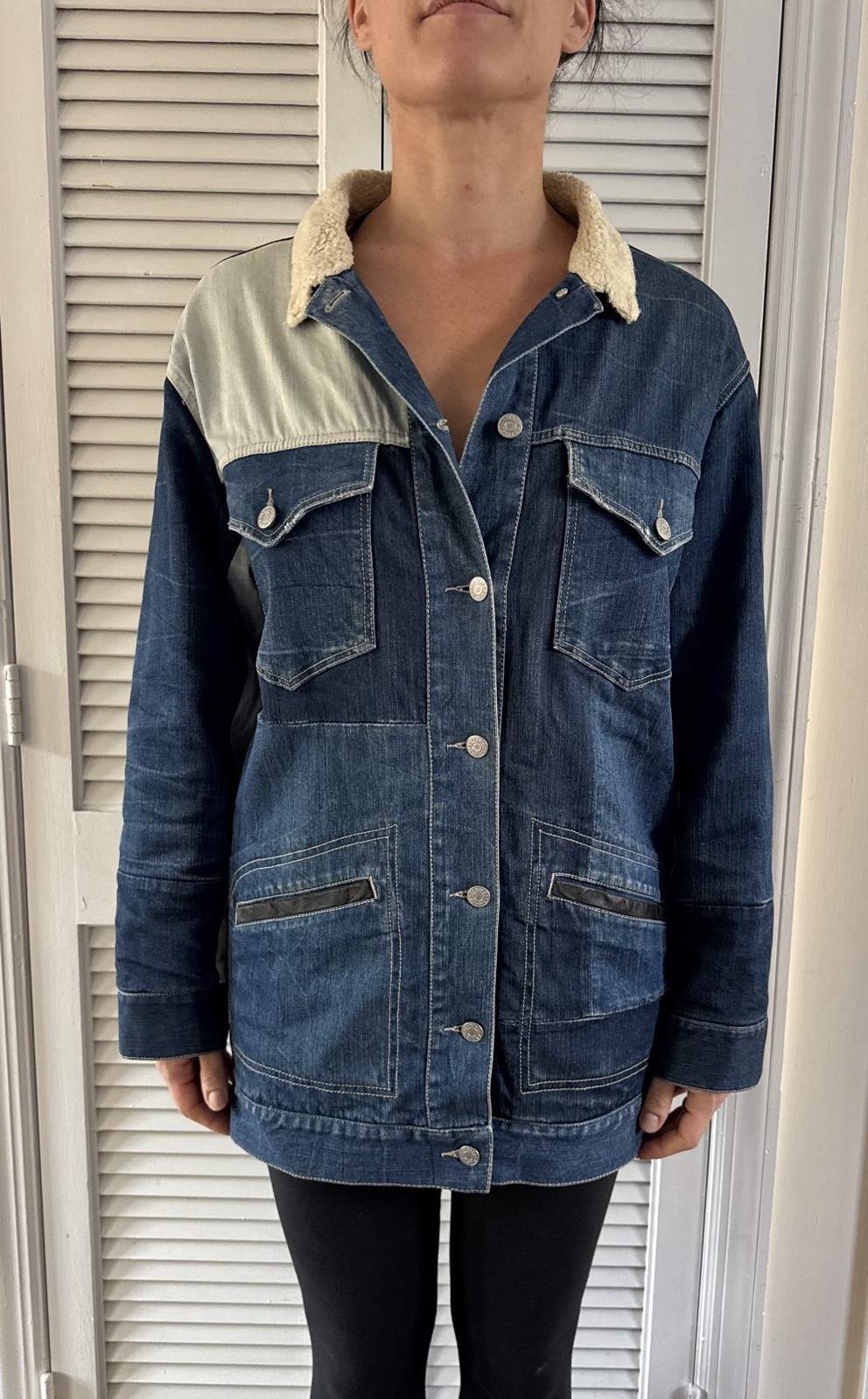 Isabel Marant RARE Sherpa lined patchwork Denim J… - image 1