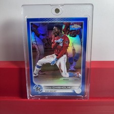 🔥Ships In Mag🔥Jazz Chisholm Jr. 2022 Topps Blue Refractor #91 Marlins #45/150