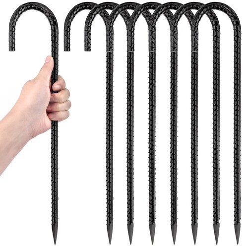 16 Zoll Bodenpfähle Schwerlast, 8 Stück Metallzaunpfähle für Boden für Draht... - Bild 1 von 9