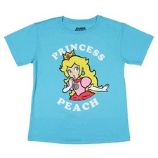 Nintendo Super Mario Boys' Princess Peach Graphic Print T-Shirt, L 10/12 Kids