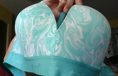 Victoria's Secret PINK WEAR EVERYWHERE Wireless Litely Lined 36D Bra Teal Swirl