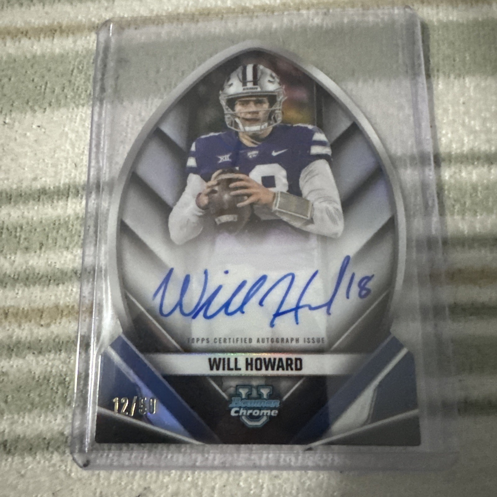 Will Howard 2023 Bowman U Chrome Die Cut Future of Football Auto/50