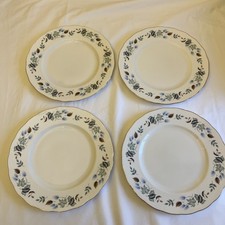 4 x Colclough Linden Bone China Dinner Plates 26.5cm in Diameter