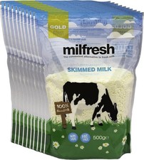 Milfresh Gold Superior Granulated Skimmed Milk 10 x 500g Bags Coffee Hot Choco