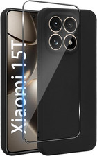 Cover Xiaomi 15T + Vetro Temperato 9H Custodia Silicone Morbido Antiurto Nero HD