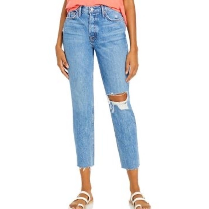 Grlfrnd Jeans Women’s 27 x 25 Karolina High Rise Blue Denim Straight Crop