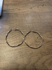 925 Silver Gold Tone Earrings HOOPS Ladies Jewellery