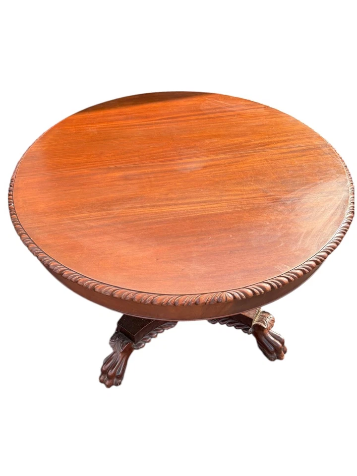 Antique 1930s Empire Style Dining Table (Comes with 2 Leaves) - Image 3 of 4