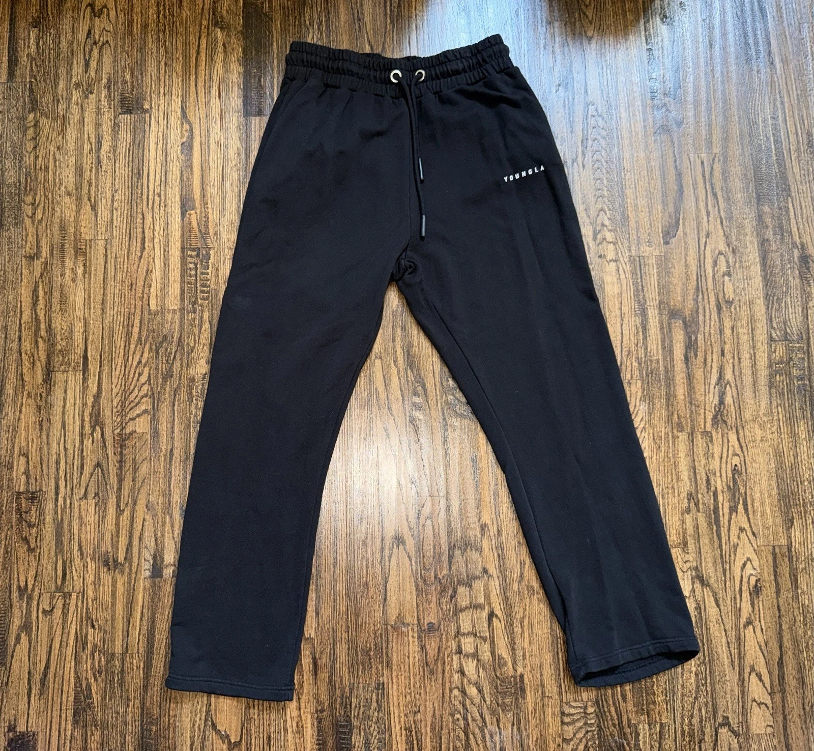 Pantalon de survêtement noir baggy homme YoungLA sans manchette taille XL