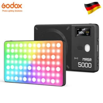 GODOX MA5R Magnetic Full Colour RGB Video Light 1800K-10000K (Schwarz)