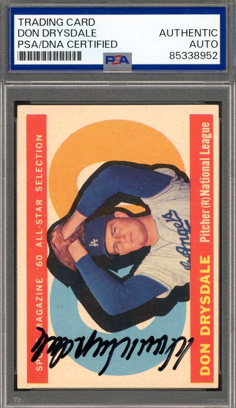 Don Drysdale PSA DNA Signed 1960 Topps All Star High Number Autograph