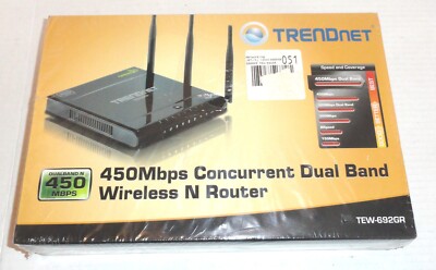 Trendnet TEW-692GR 450Mbps Concurrent Dual Band Wireless N Router NEW READ