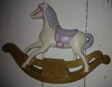 Burwood Products Rocking Horse Nursery Plaque Made USA 9 H x 13W pink purple