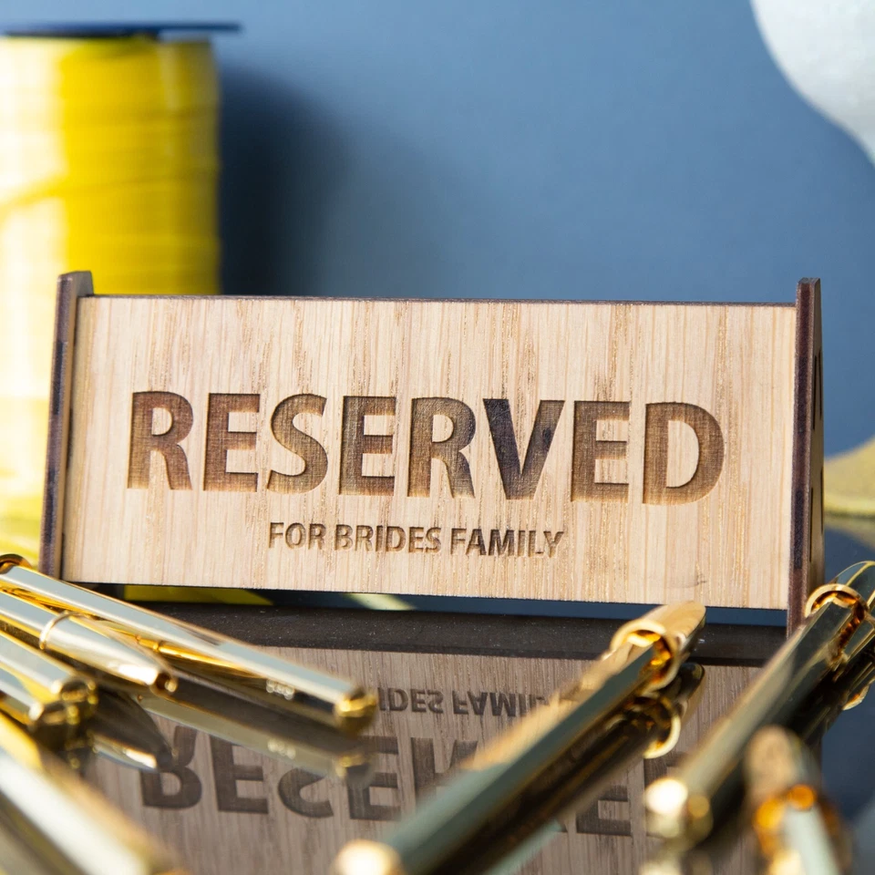 FANCY CRAFTS UK Reserved Wedding Sign Wooden Plaque Table Cards Laser Engraved Wooden Letters