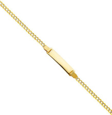 NEW 14K YELLOW GOLD CUBAN WP BABY ID BRACELET
