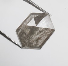 0.99 CT 8.6 X 6.0 MM Natural Hexagon Cut Loose Diamond White Grey Color