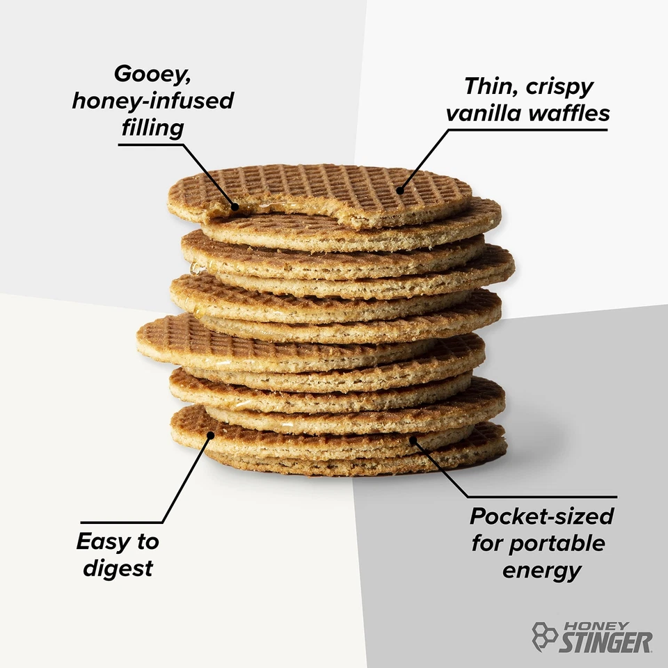 Gofres de miel de vainilla orgánicos bocadillo energético de 16 unidades para atletas y fanáticos activos Foto 4 de 4