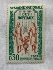 Timbre France SEMAINE NATIONALE DES HÔPITAUX infirmière 1339 1962 Neuf luxe
