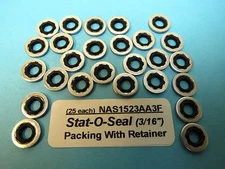Stat-O-Seal Washers with Molded O-Ring Packing 3/16" ID NAS1523AA3F (25)