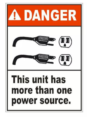 Danger Power Source Electrical Electrician Safety Sign Sticker Decal