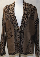 An Original By Jans Jems Sz M Chest 43" Golden Brown Woven Tapestry Jacket *mint