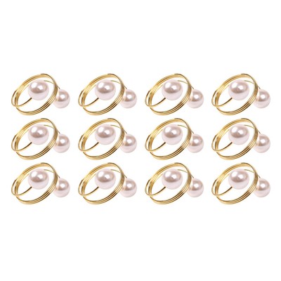12 Pcs Decor Pearl Napkin Rings Design Delicate