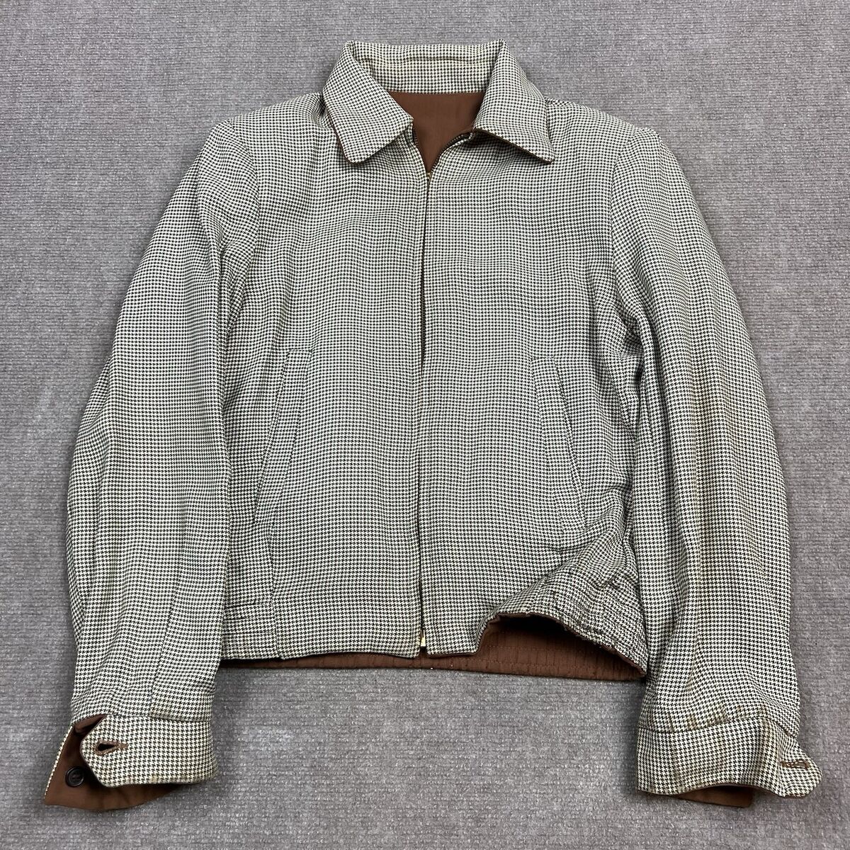 Vintage 40s 50s Houndstooth Gabardine Ricky Jacket Vintage 40s 50s Houndstooth Gabardine Ricky Jacket