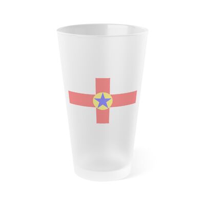 Flag of Mosta 1993 to 2007 Malta - Frosted Pint Glass 16oz
