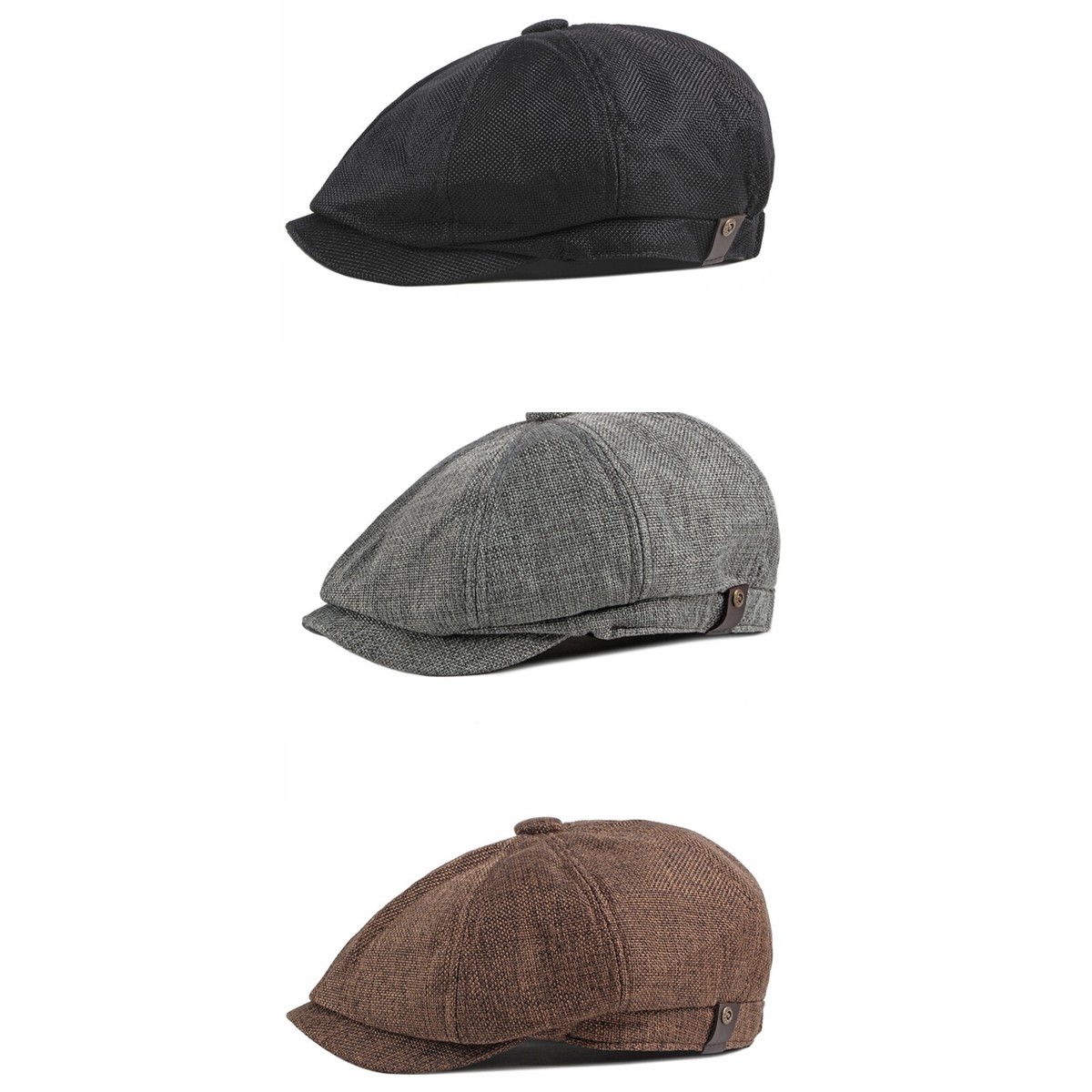 Mens Classic Newsboy Gatsby Hat Flat Golf Cap Irish Ivy Cabbie Driving Hat  Beret