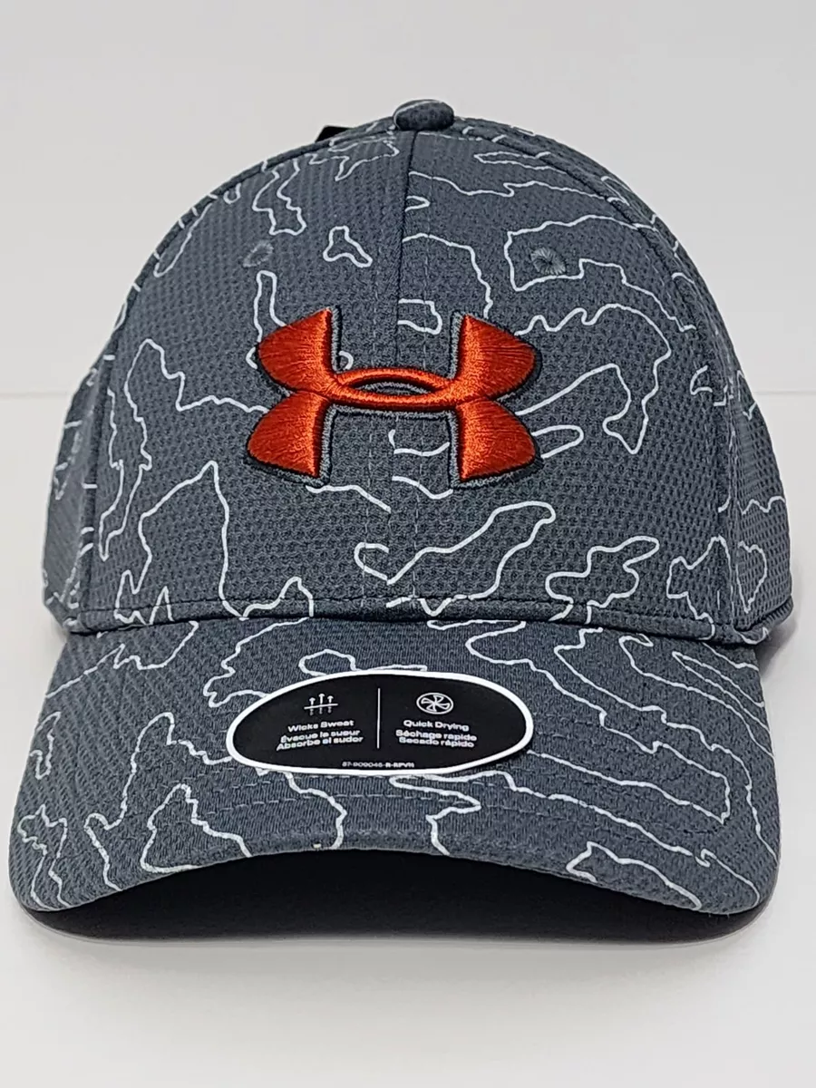 Under Armour Blitzing Baseball Cap Men's L/XL Gray White Orange