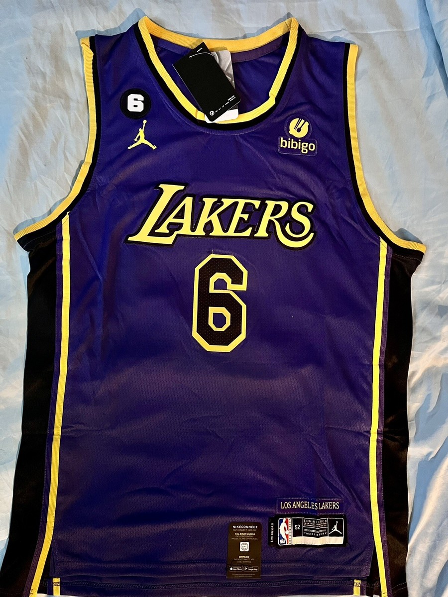 Los Angeles Lakers LEBRON JAMES purple Swingman Size 52 NWT #6