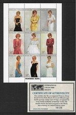 1997 Princess Diana Mini Sheet Complete MUH/MNH as Issued With Certificate