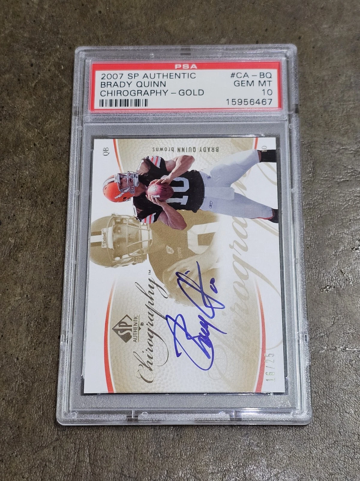 Brady Quinn SP Authentic Chirography #CABQ Gold