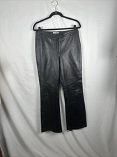 Margaret Godfrey Size 10 Black Leather Pants High Rise Boot Leg