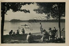 Cartolina Saluti da Gavirate, canoa sul lago - Varese, 1982