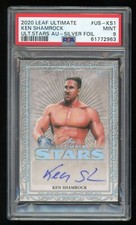 Pop 1, #2/3 PSA 9 Ken Shamrock Silver Auto 2020 Leaf Ultimate Wrestling