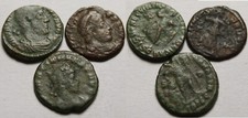 Lot, 3 Genuine Ancient Roman coins Gratian, Valentinian & Valens captive Victory