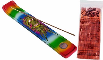 HAPPY LEAF MAN, Stick Incense Burner + 100-pcs Incense U-Choose Fragrance Scent