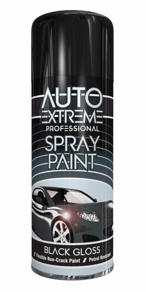 3 x 400ml AX Black Gloss Spray Paint Aerosol Can Auto Extreme Car Van Bike  .