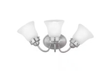 Progress Lighting Fluted Glass Collection 3-Light Brushed Nickel vanity light
