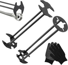 Multifunctional Sink Wrench Set, 2-Pack Basin and Faucet Wrench Tool with Fou.