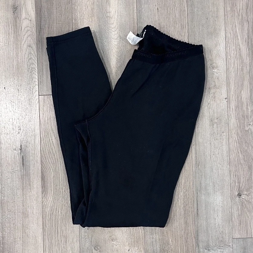 Patagonia Capilene Baselayer Pants Black Men's Size M Athletic Fit Outdoor