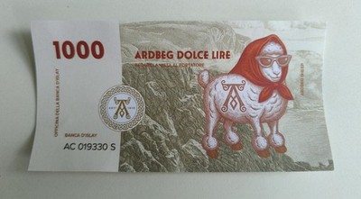 Ardbeg Day Dolce 1000 Lire Geldschein vom Ardbeg Day 2026