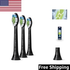 W DiamondClean Replacement Electric Toothbrush Heads - Whitening 3 Pack, Black