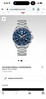 TAG Heuer Formula 1 Chronograph Quartz Blue Dial Stainless Steel Sports Watch